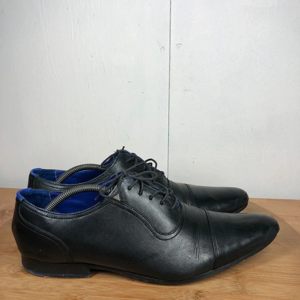 Ted Baker roger Mens size 13 shoes Black Cap Toe Classic Leather Dress Oxfords